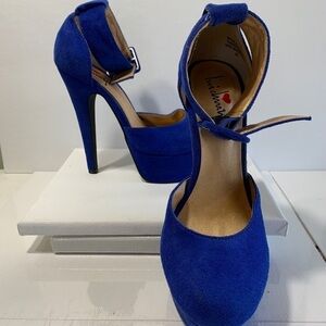 Lui Chung electric blue suede stilletto pumps 6